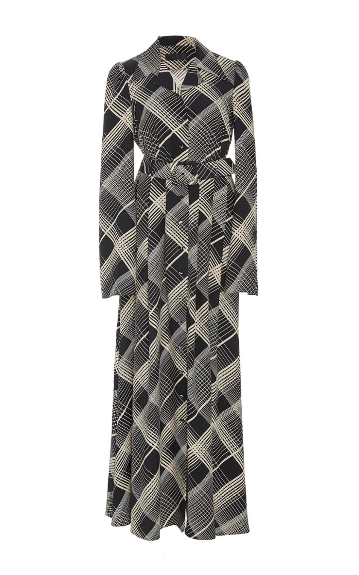 Co Printed Hammered Silk Shirt Dress