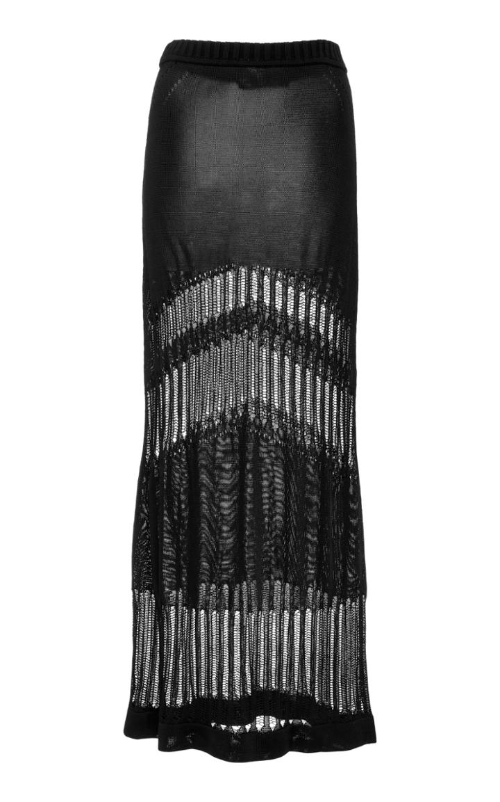 Sally Lapointe Silky Pointelle Knit Skirt
