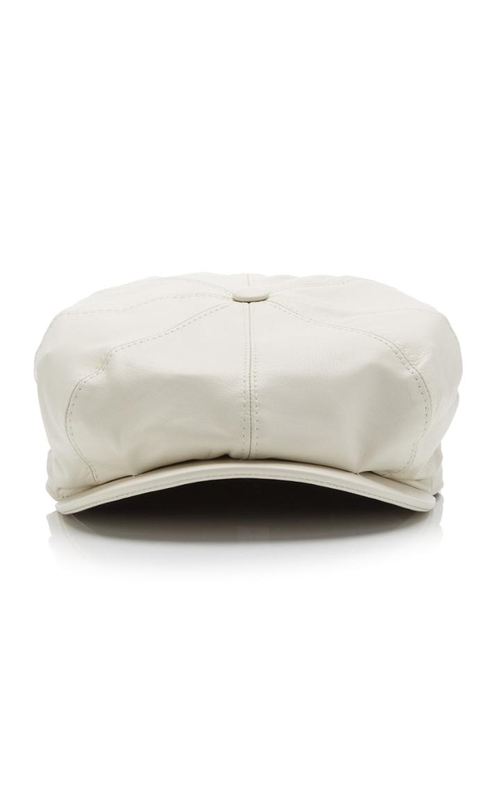 Moda Operandi Gabriela Hearst Tremelo Leather Newsboy Cap