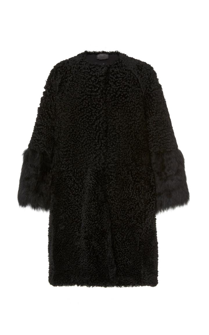 Moda Operandi Prada Oversized Fur Evening Coat Size: 40