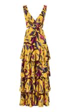 Moda Operandi Johanna Ortiz Nature's Eloquence Tiered Printed Georgette Maxi Dress