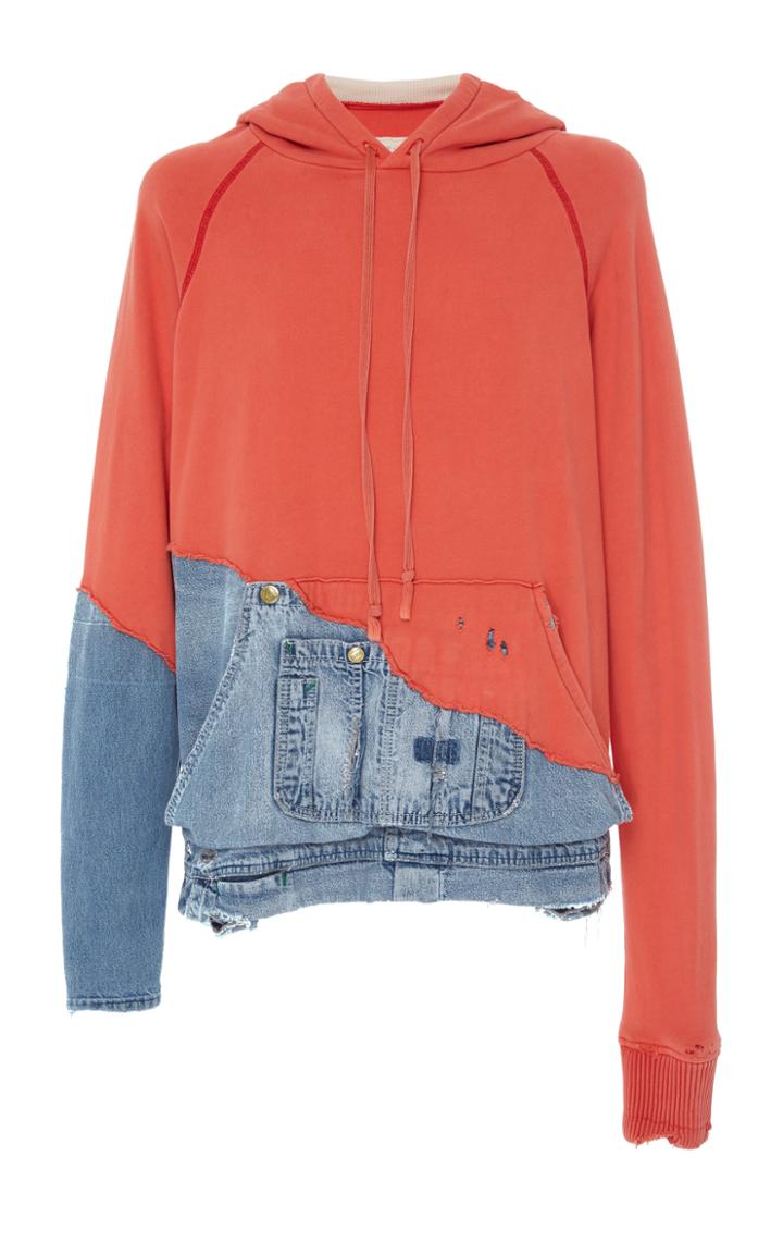 Greg Lauren Paneled Cotton Hoodie