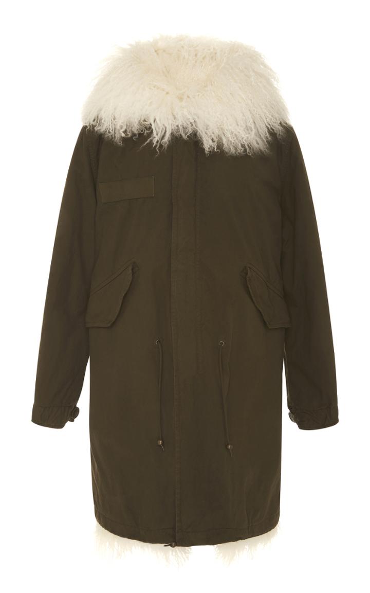 Mr & Mrs Italy Long Canvas Parka With Mongolia Lining