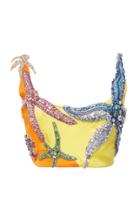 Moda Operandi Versace Starfish-embellished Crepe Cropped Top