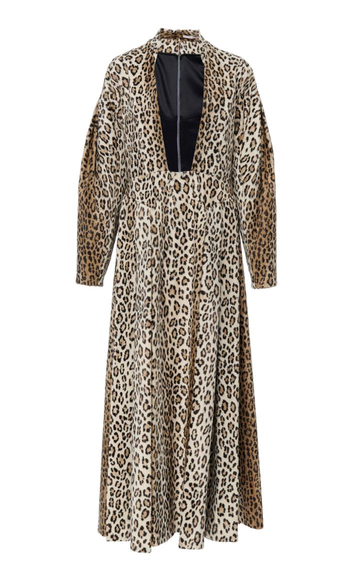 Emilia Wickstead Riley Leopard-print Cotton-blend Midi Dress