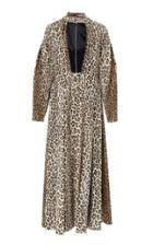 Emilia Wickstead Riley Leopard-print Cotton-blend Midi Dress
