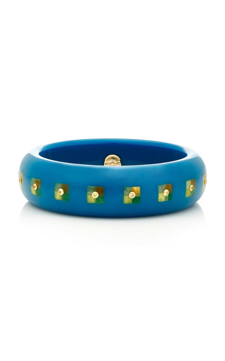 Mark Davis Blue Bangle With Yellow Sapphire