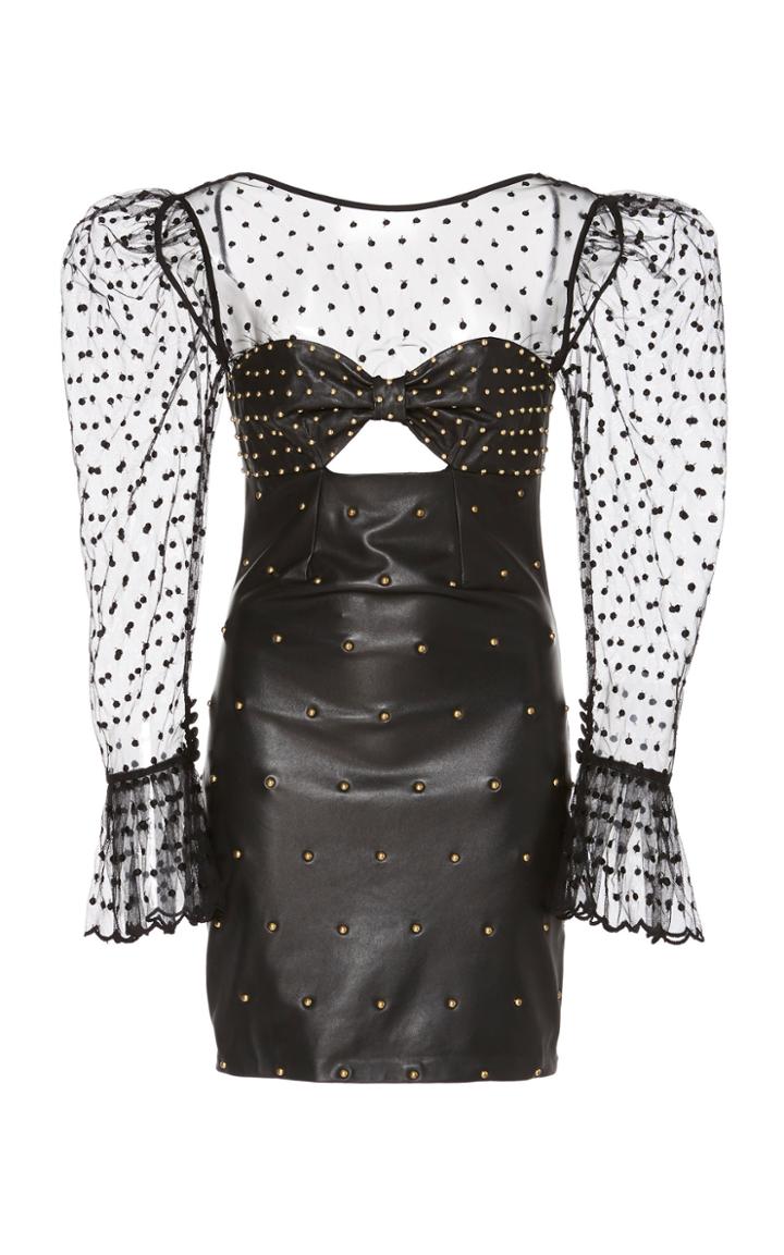 Dundas Studded Point D'esprit Mini Dress