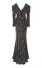 Christian Siriano Knit Jacquard Gown