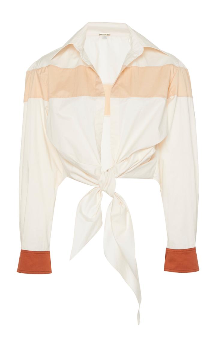 Johanna Ortiz Lines Between Thoughts Tie-front Poplin Shirt