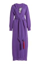 Moda Operandi Dundas Belted Logo-print Knit Hooded Sweater Dress