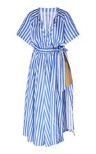 Rosie Assoulin Striped Cotton-poplin Wrap Dress
