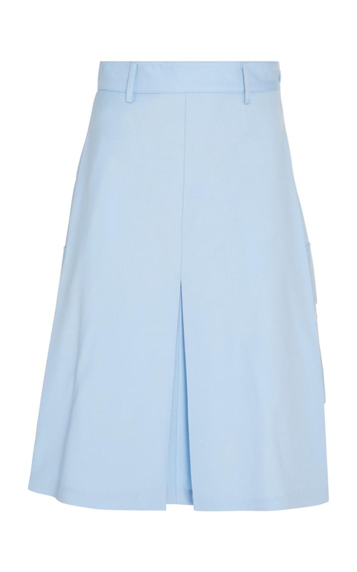 Matthew Adams Dolan Front Pleat Wool Cargo Skirt