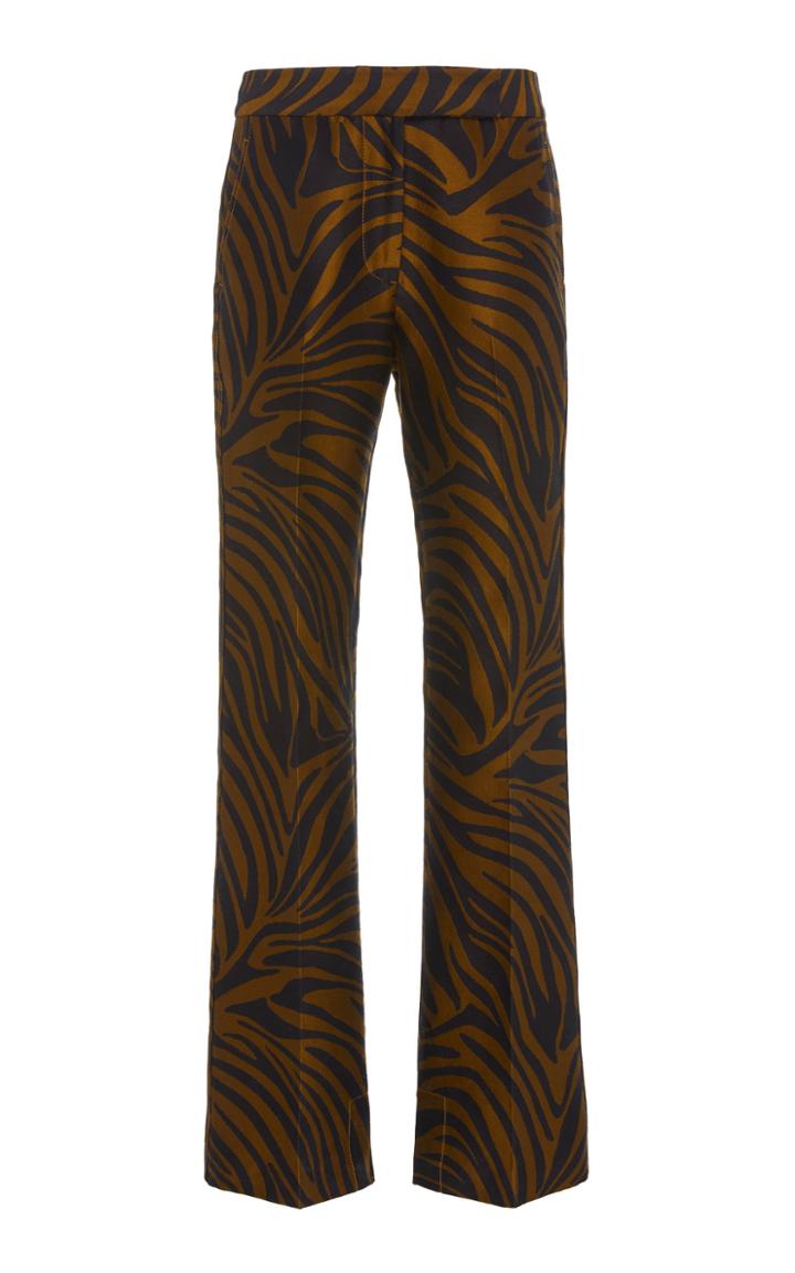 3.1 Phillip Lim Mid-rise Flared-leg Zebra Jacquard Pants