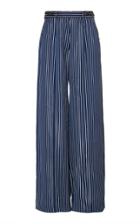 Rokh Striped Georgette Wide-leg Pants