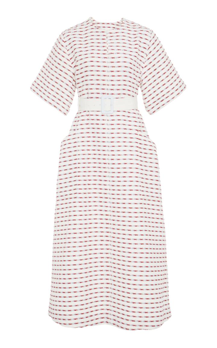 Bouguessa Textured A-line Midi Dress
