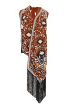 Oscar De La Renta Embellished Satin Scarf-effect Blouse