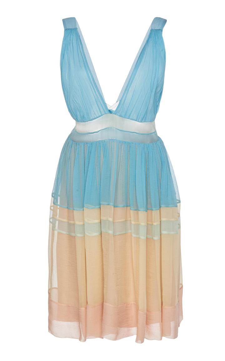 Alberta Ferretti Cutout Silk Mini Dress
