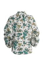 Victoria Victoria Beckham Gathered Floral-print Cloque Shirt