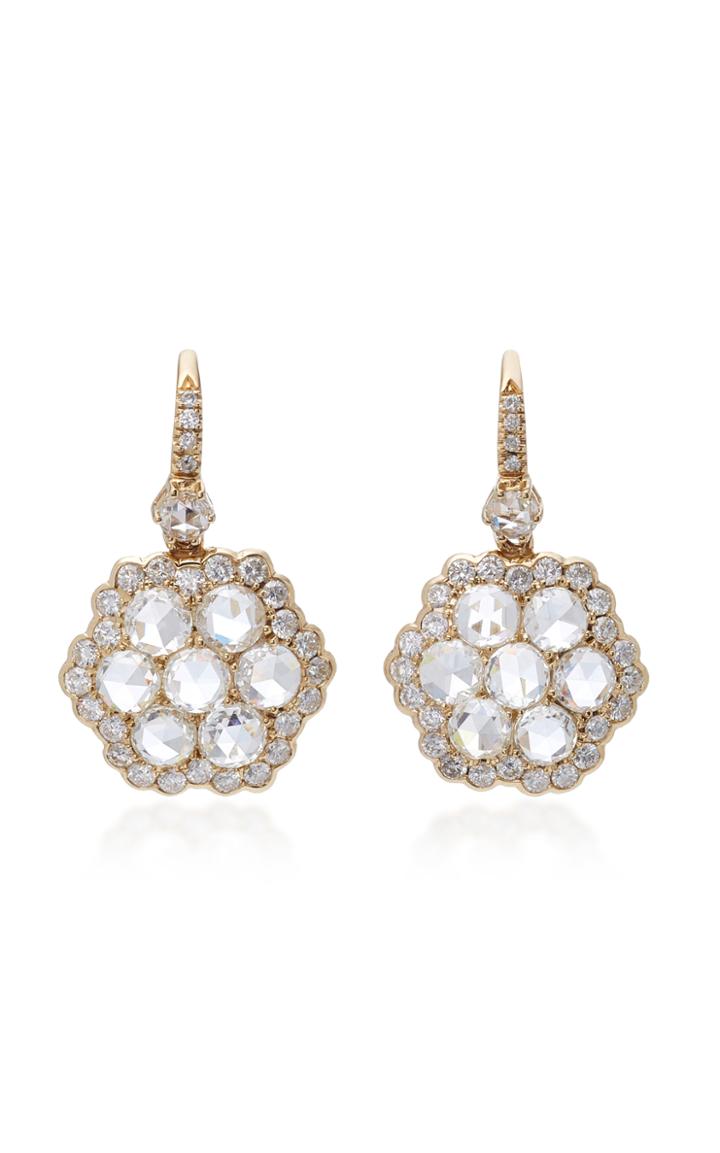 Nam Cho 18k Platinum White Gold Diamond Drop Earrings