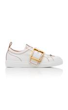 Rochas Buckled Low-top Leather Sneakers