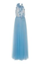 Jason Wu Collection Floral Embellished Tulle Halter Gown
