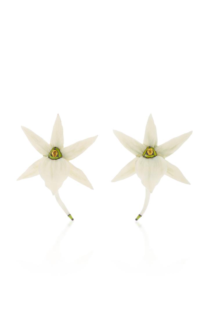 Luz Camino M'o Exclusive Christmas Orchid Earrings