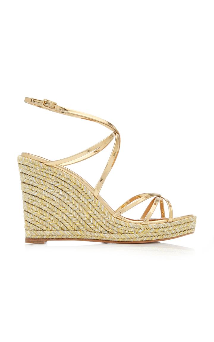 Aquazzura Gin Metallic Leather Espadrille Sandals