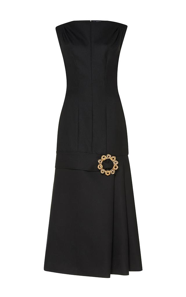 Jacquemus Embellished Dropped Waist Wool Dress