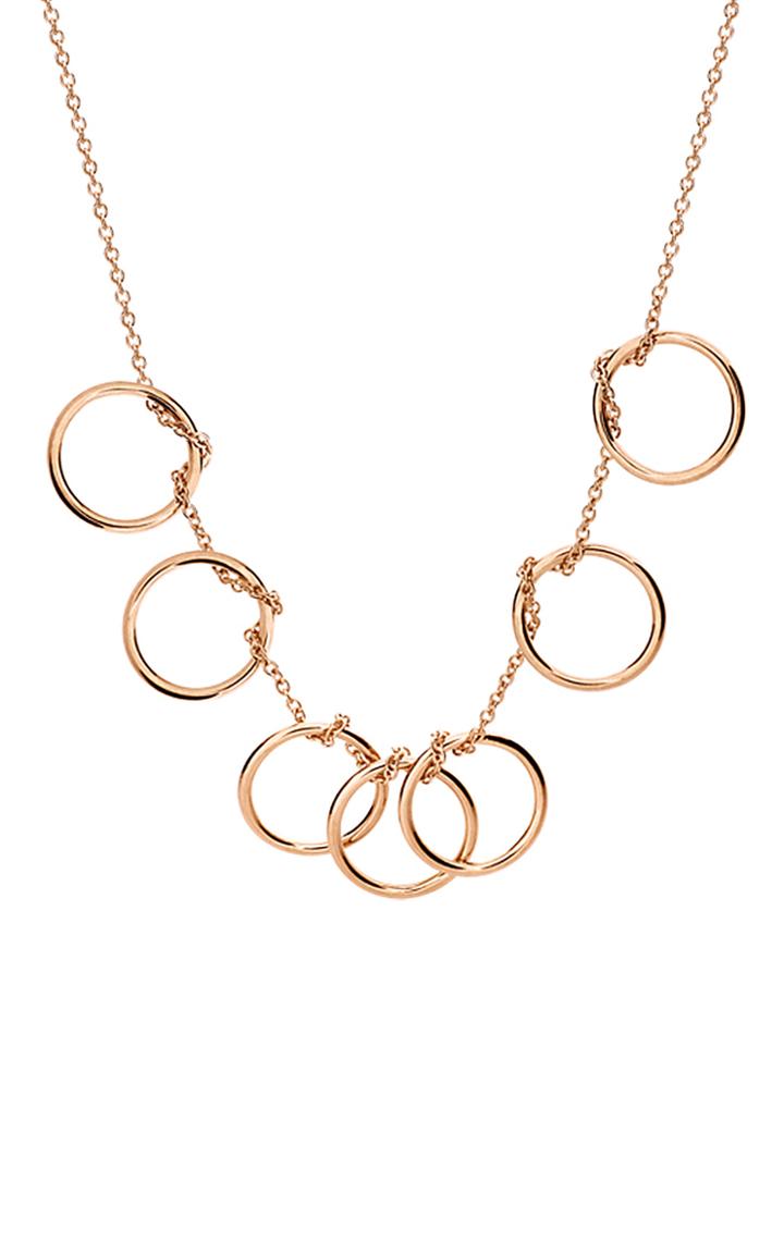 Ginette Ny Tiny Seven Circles 18k Rose Gold Necklace