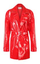 Strateas Carlucci Red Oversized Meta Belted Trench