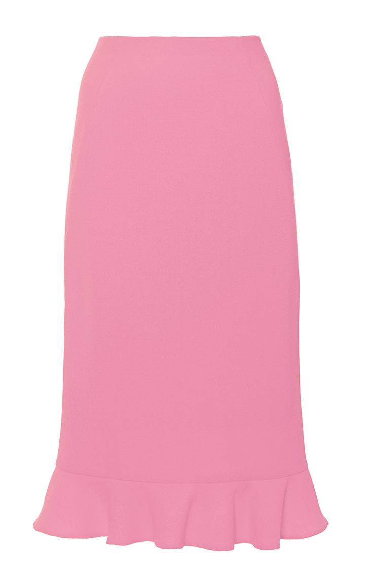 Oscar De La Renta Ruffled Hem Pencil Skirt