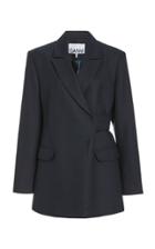 Ganni Single-breasted Stretch-wool Blazer