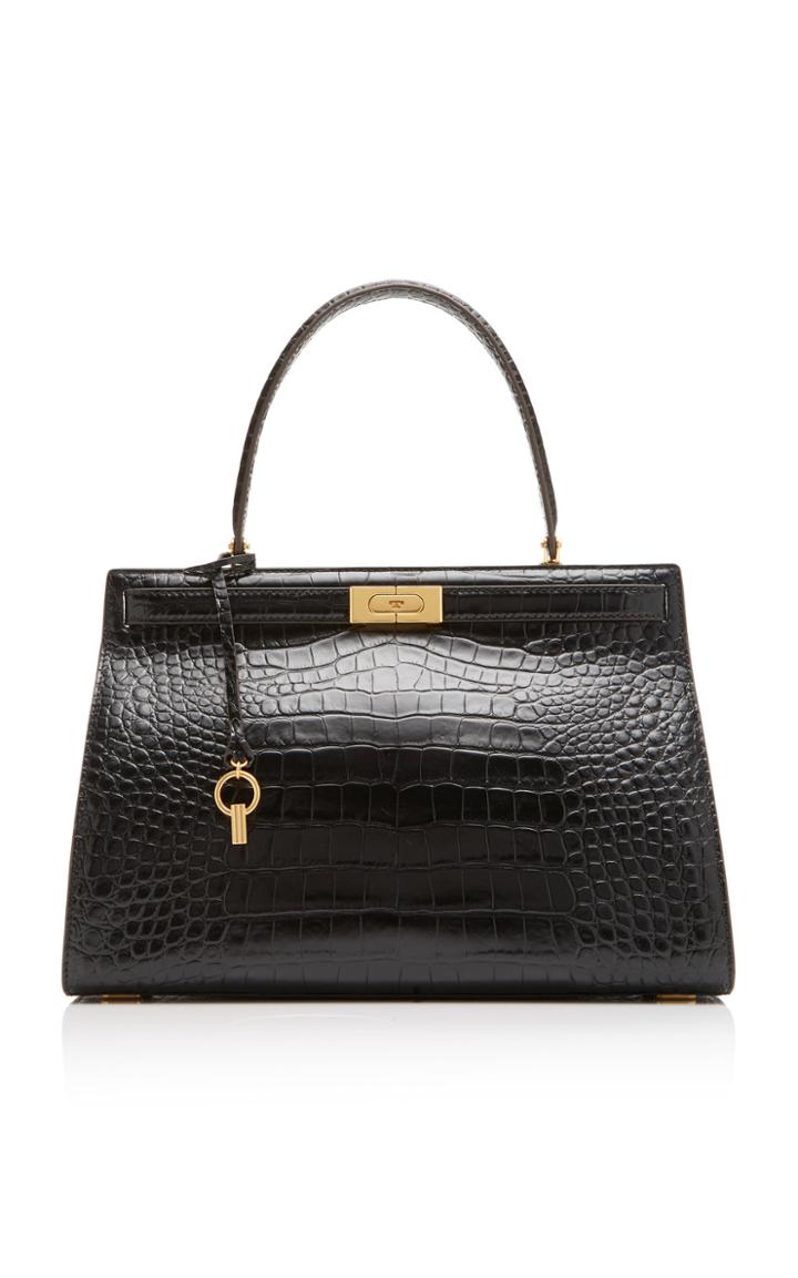 Tory Burch Lee Radziwill Croc-effect Leather Satchel