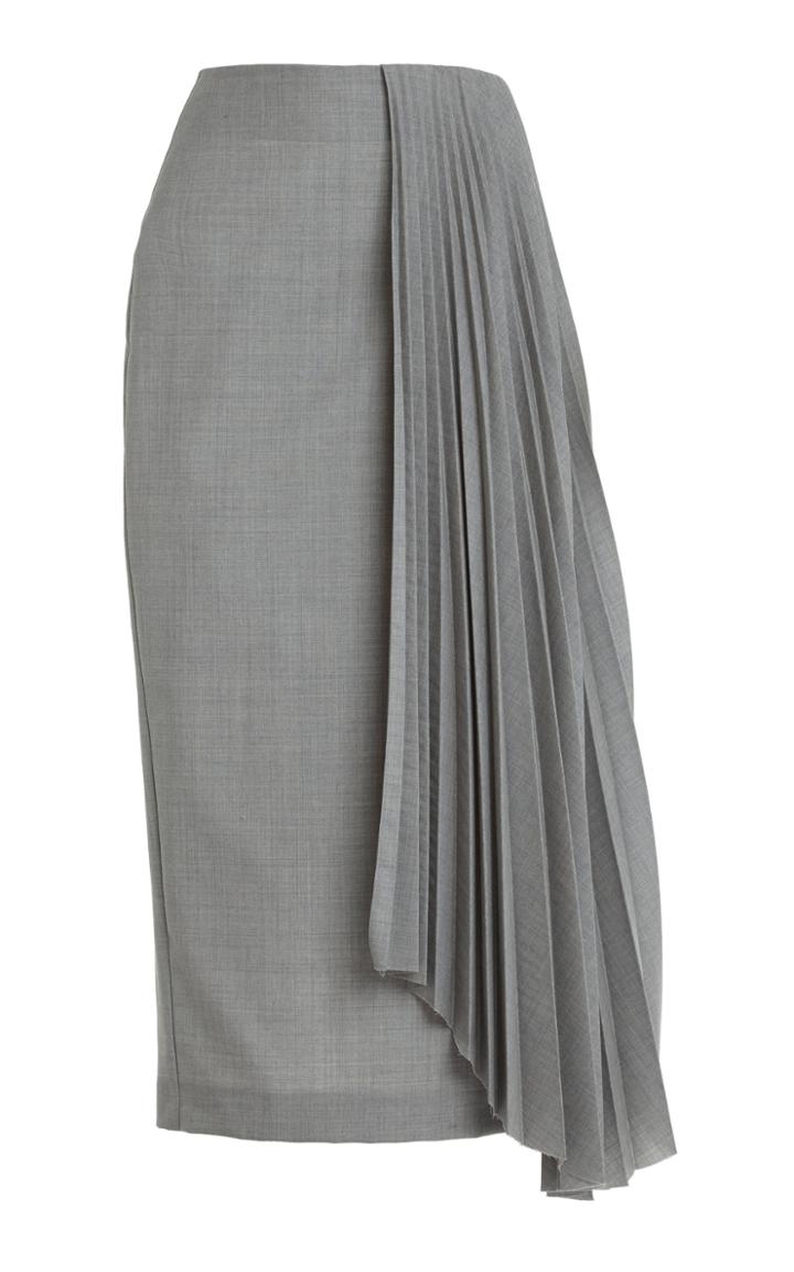 Moda Operandi A.w.a.k.e. Mode Pleated Wool Skirt