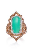 Sara Weinstock Imperial 18k Gold Chrysoprase And Diamond Ring