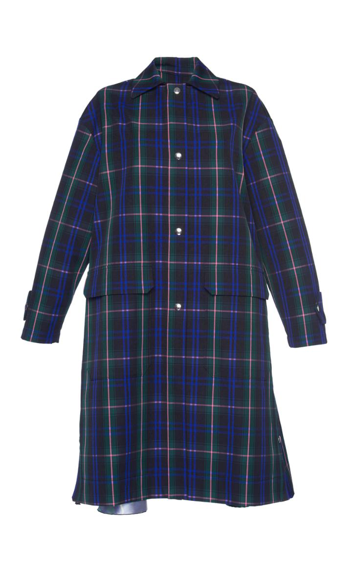 Msgm Plaid Overcoat