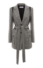 Jw Anderson Belted Checked Patchwork Wool-blend Jacket
