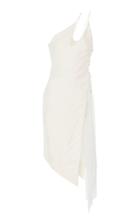 David Koma Asymmetric Double-layer Cotton-blend Dress