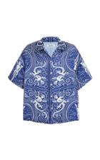 Just Don Dealers Card Printed Silk Shirt