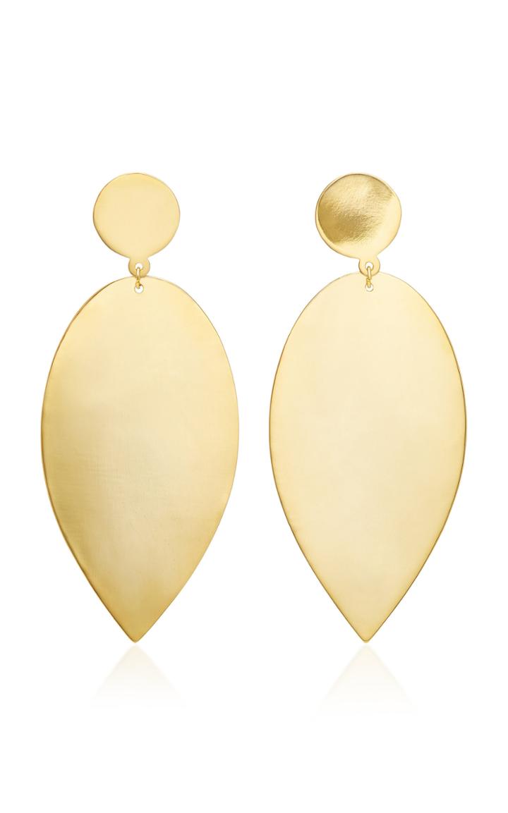 Silhouette Gold-plated Brass Teardrop Earrings