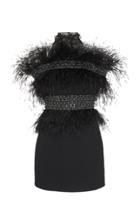 Ralph & Russo Wool Feather Cocktail Dress