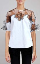Moda Operandi Elie Saab Cotton And Lace T-shirt