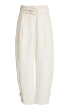 Cult Gaia Derah Belted Wide-leg Cotton-blend Pants