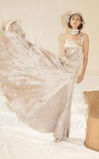 Moda Operandi Sandra Mansour Un Rayons Discret Pliss Satin Long Dress