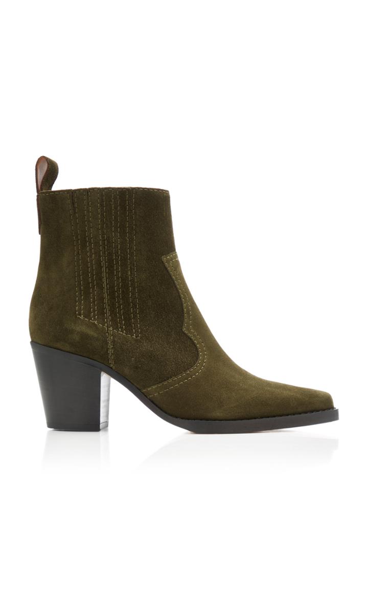 Ganni Suede Ankle Boots Size: 37
