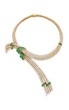 Vintage M. Grard Emerald And Diamond Necklace