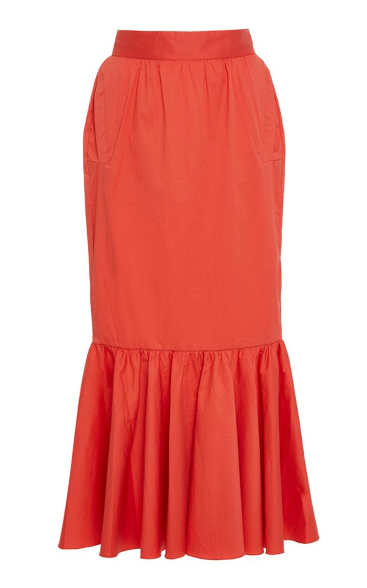 Johanna Ortiz Spicy Saffron Cotton Poplin Skirt
