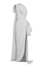 Maticevski Butterfly One-shoulder Draped Crepe Gown