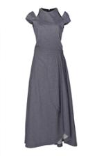 Pascal Millet Chambray Cap Sleeve Dress With Cut Outs
